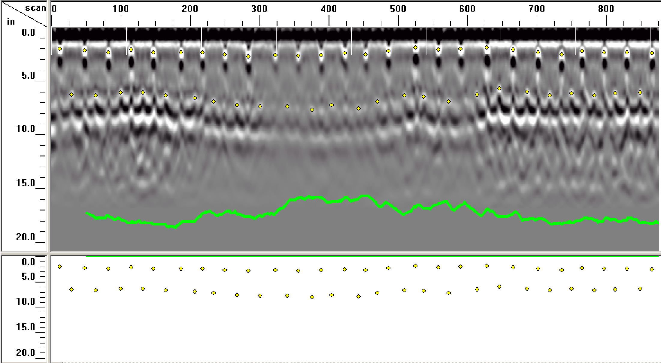 Figure 2.1.3.2.11 Image(coupe verticale) par geo-radar